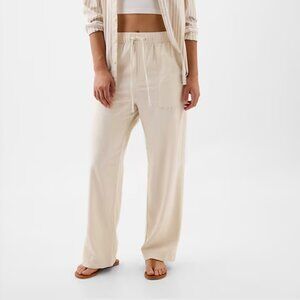 GAP Linen-Blend Wide-Leg Pull-On Pants Large Tall NWT